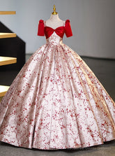 Ball Gown Square Puff Sleeve Quinceanera Dress